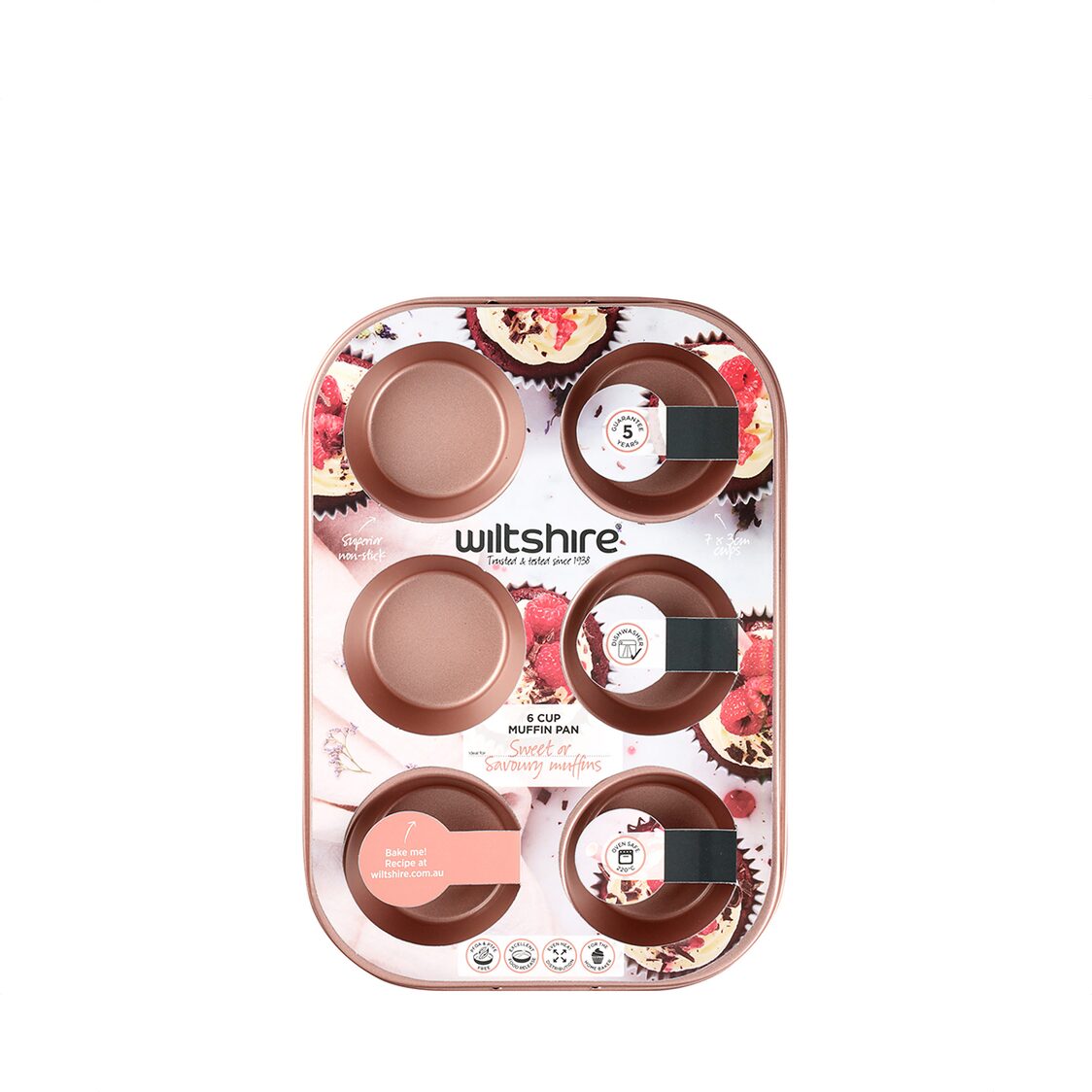 Wiltshire Rose Gold 6 Cup Muffin Pan 40754