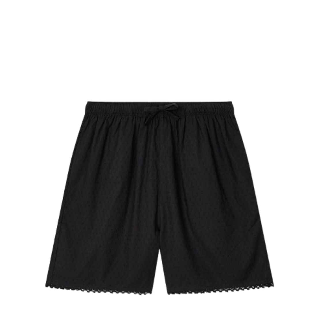 Jaju Women Eyelet Dobby Midlength Pajama Pants Black