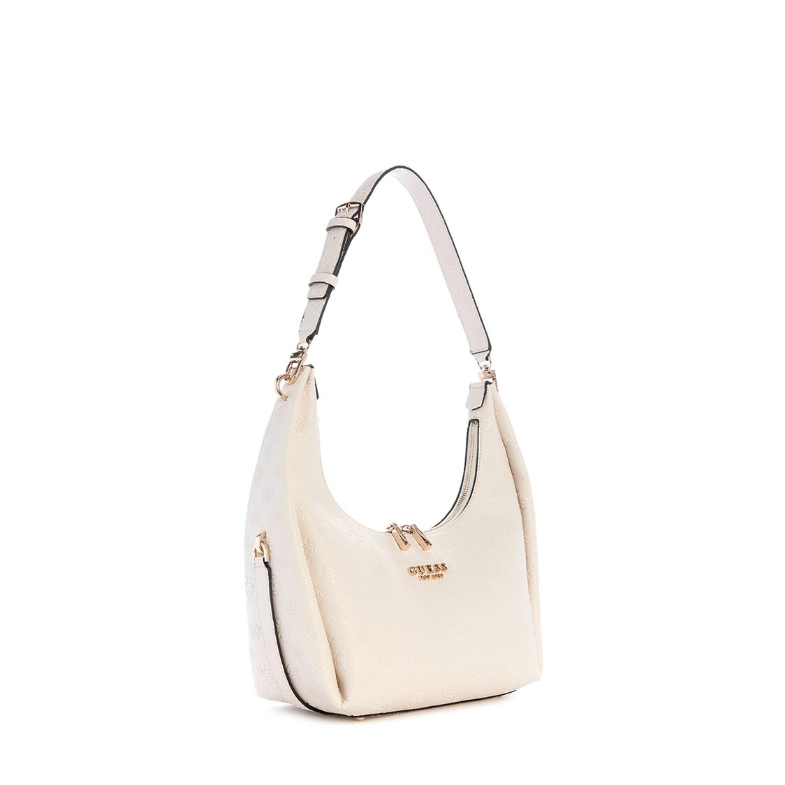 Guess Phoebe Hobo Shoulder Bag - Off White Logo