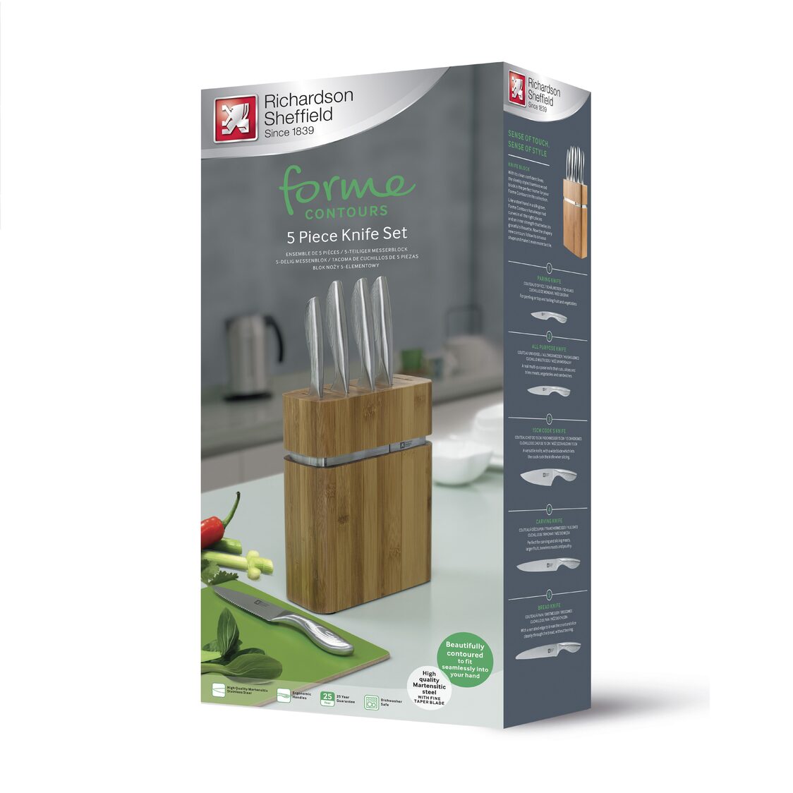 RICHARDSON SHEFFIELD 5-Piece Knife Block Set - Forme (FO-5PC)