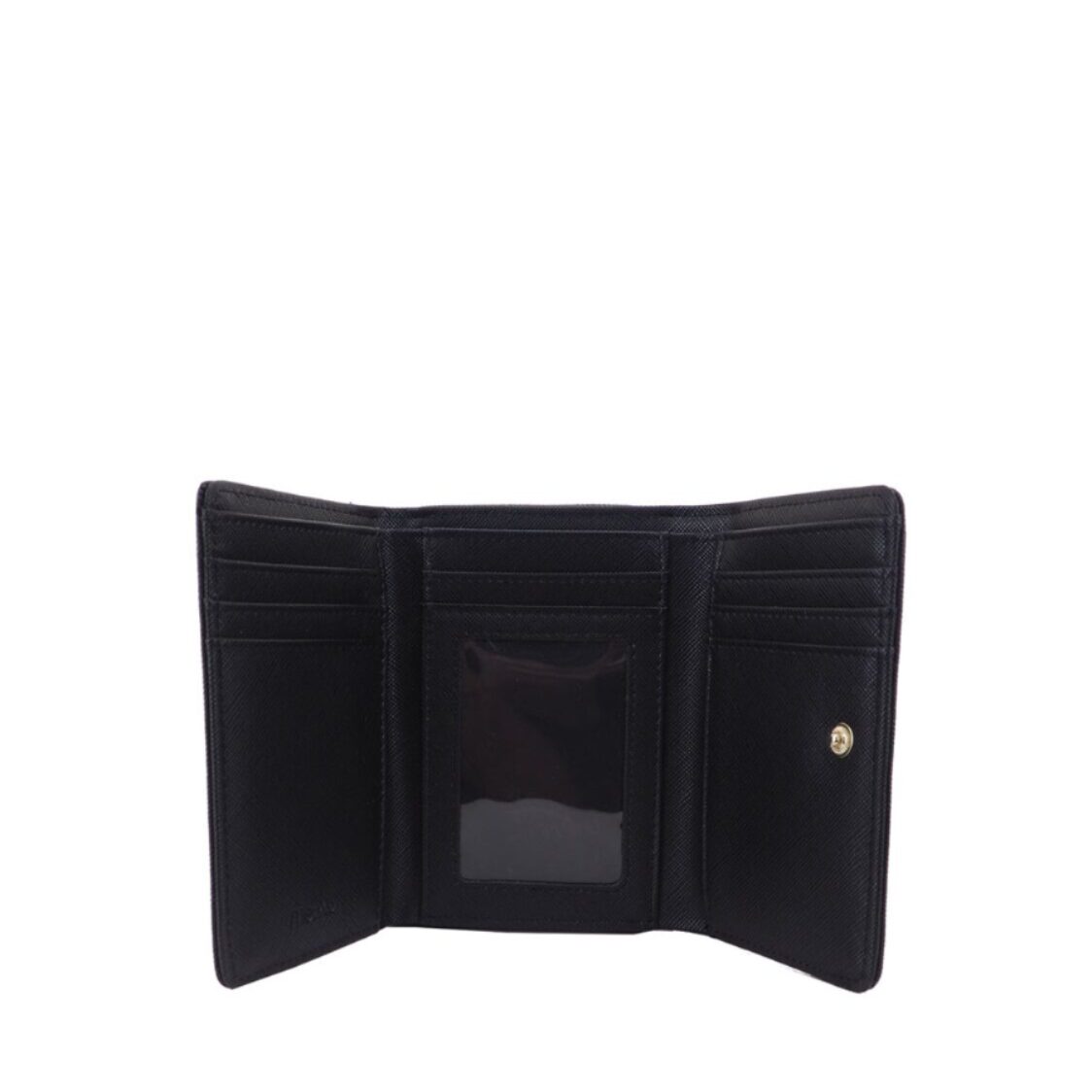 Mel&Co Saffiano Leatherette Tri-fold Zip Coin Card Wallet