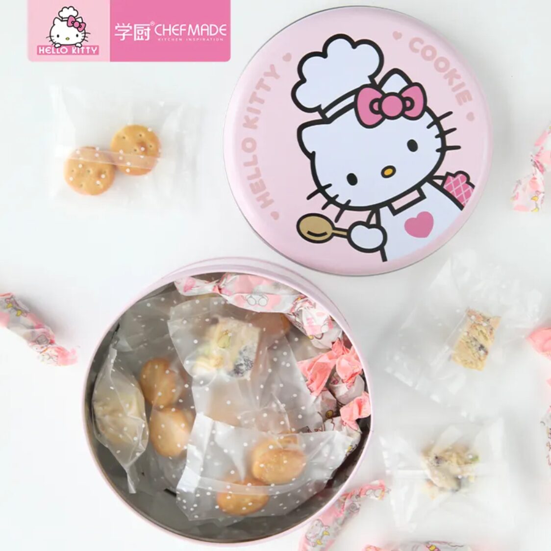 Chefmade Hello Kitty Cookie Tin 1898CM - KT7065 - Pink - Metro Singapore Departmental Store - Celebrating 69 Years in SG