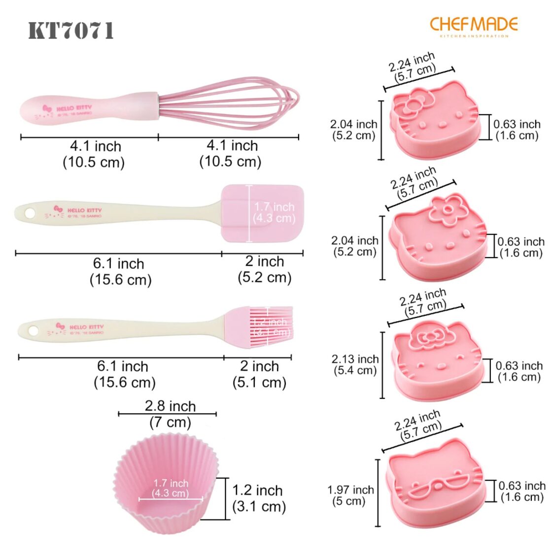 Chefmade Hello Kitty Kids Baking 15pcs Set 1898CM - KT7071 - Metro Singapore Departmental Store - Celebrating 69 Years in SG