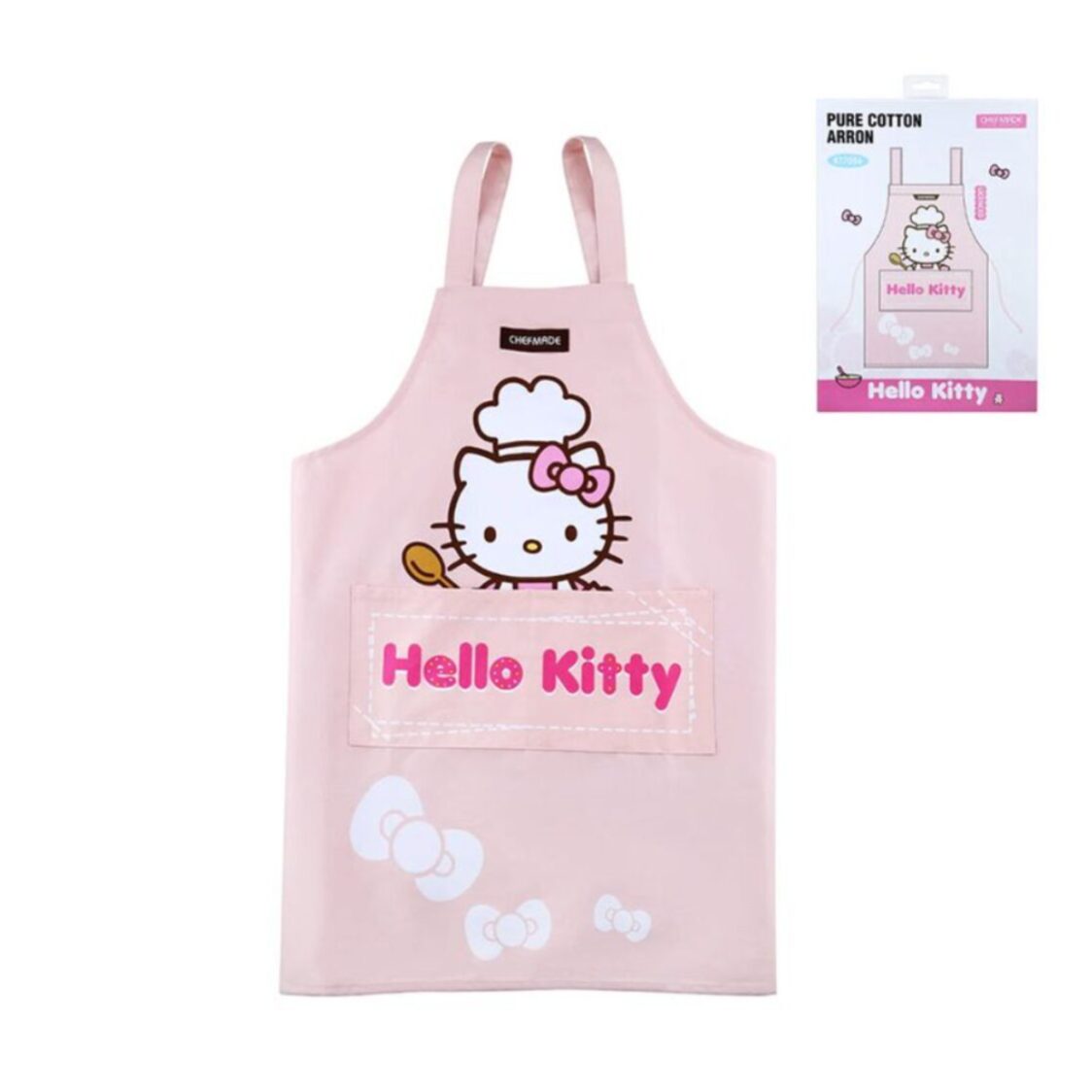 Chefmade Hello Kitty Pure Cotton Apron 1898CM - KT7056 - Pink - Metro Singapore Departmental Store - Celebrating 69 Years in SG