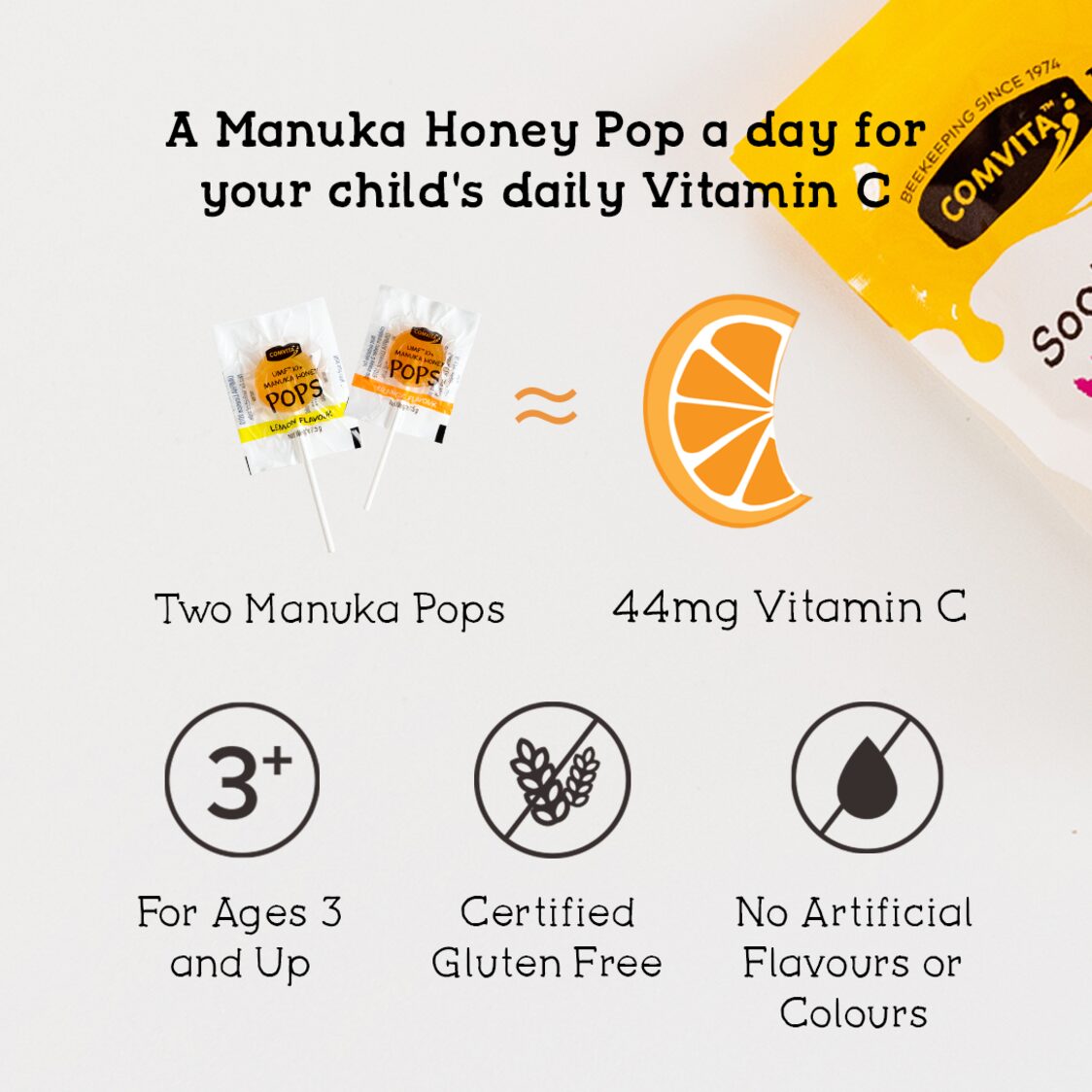 Comvita Kids UMF 10+ Manuka Honey Soothing Pops (15 Pops) - Metro Singapore Departmental Store - Celebrating 69 Years in SG