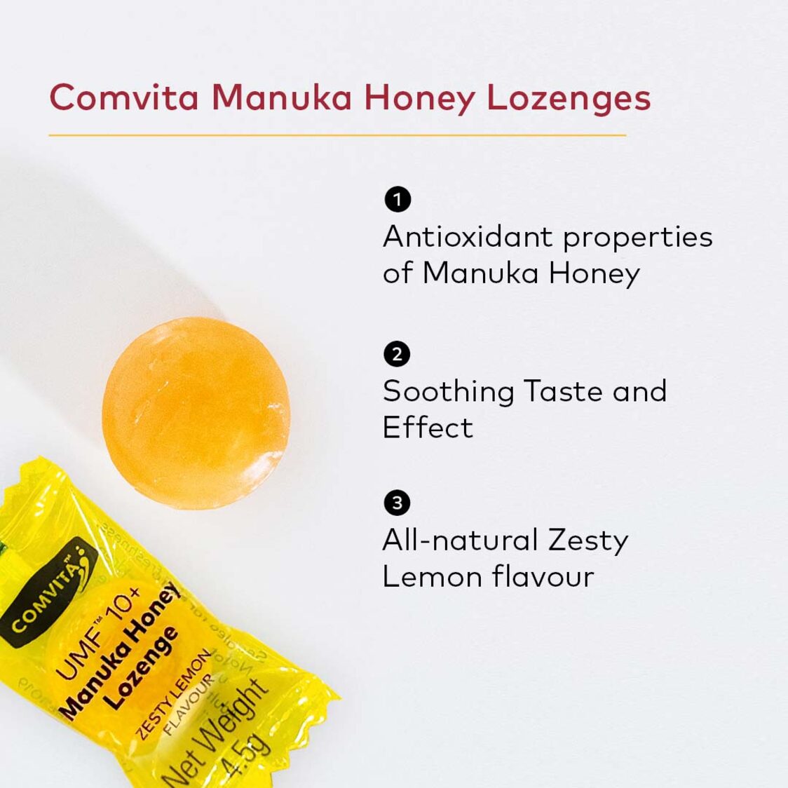 Comvita Manuka Honey Lozenges Lemon & Honey - Metro Singapore Departmental Store - Celebrating 69 Years in SG