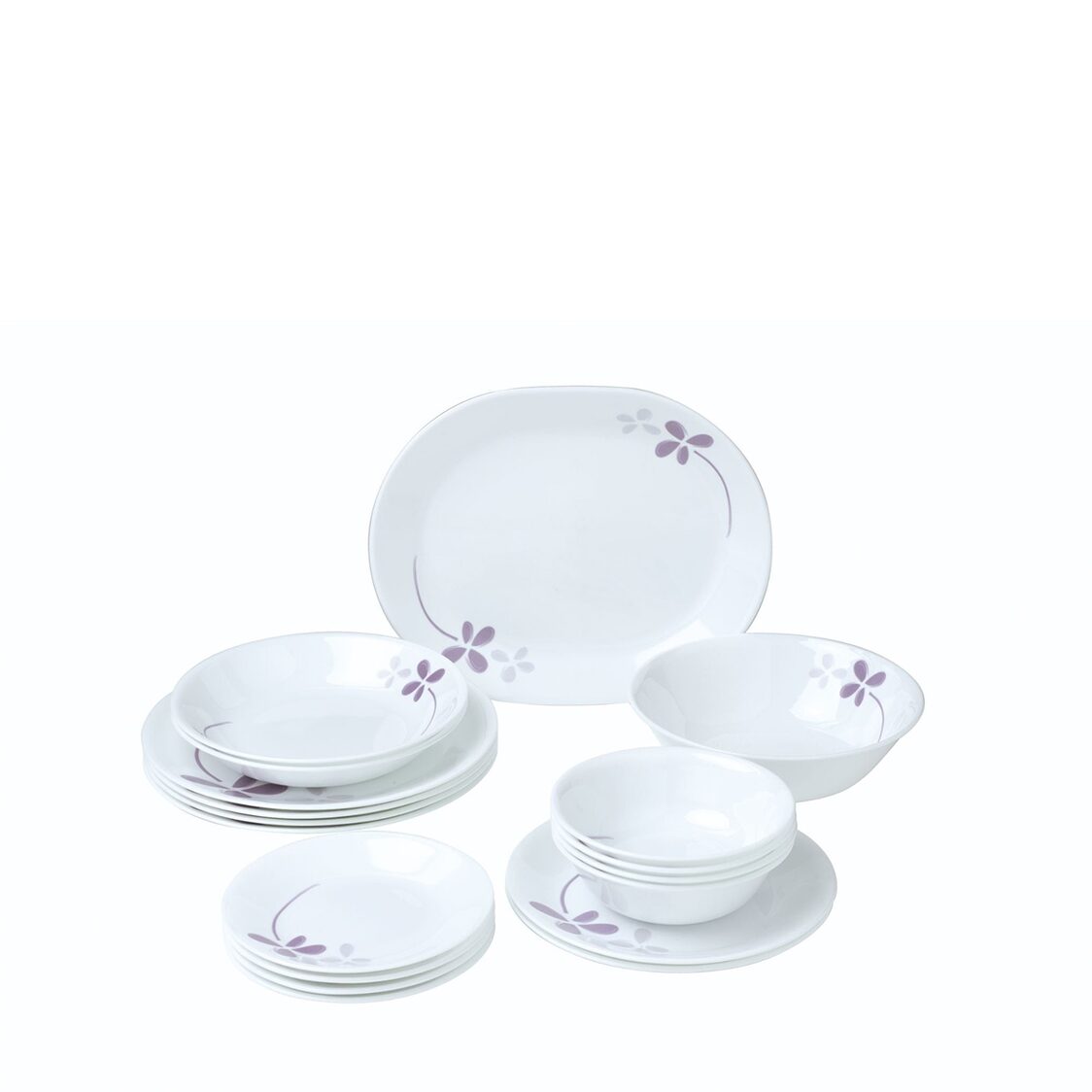 Corelle 18pc Dinner Set - Warm Pansies (18 - WP - P) - Metro Singapore Departmental Store - Celebrating 69 Years in SG