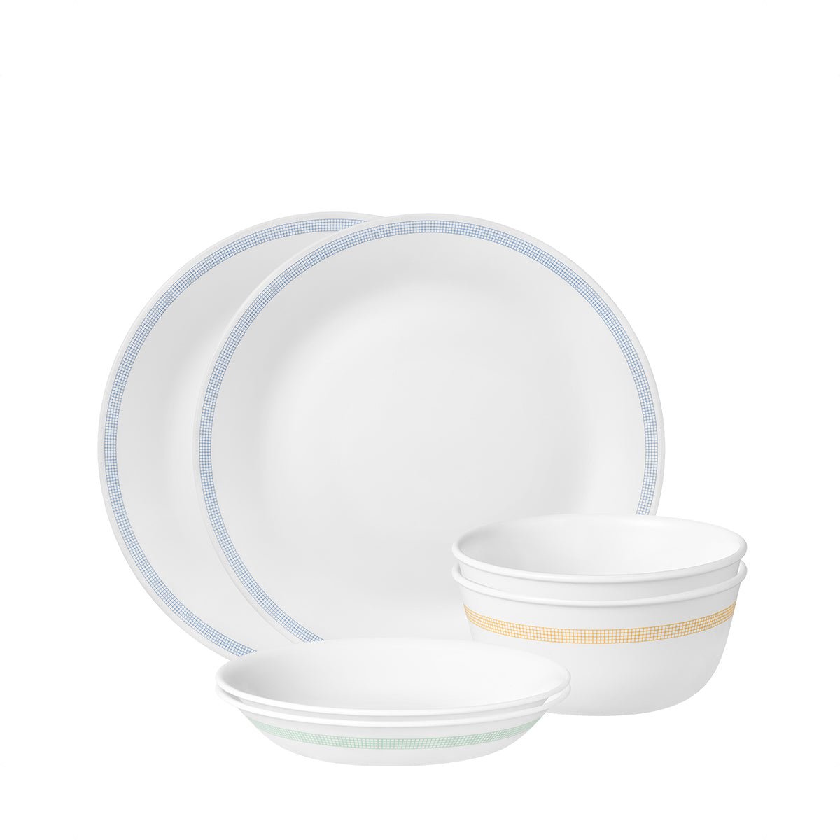 Corelle 6pc Dinner Set - Minimal Check (6E - MNL - P) - Metro Singapore Departmental Store - Celebrating 69 Years in SG