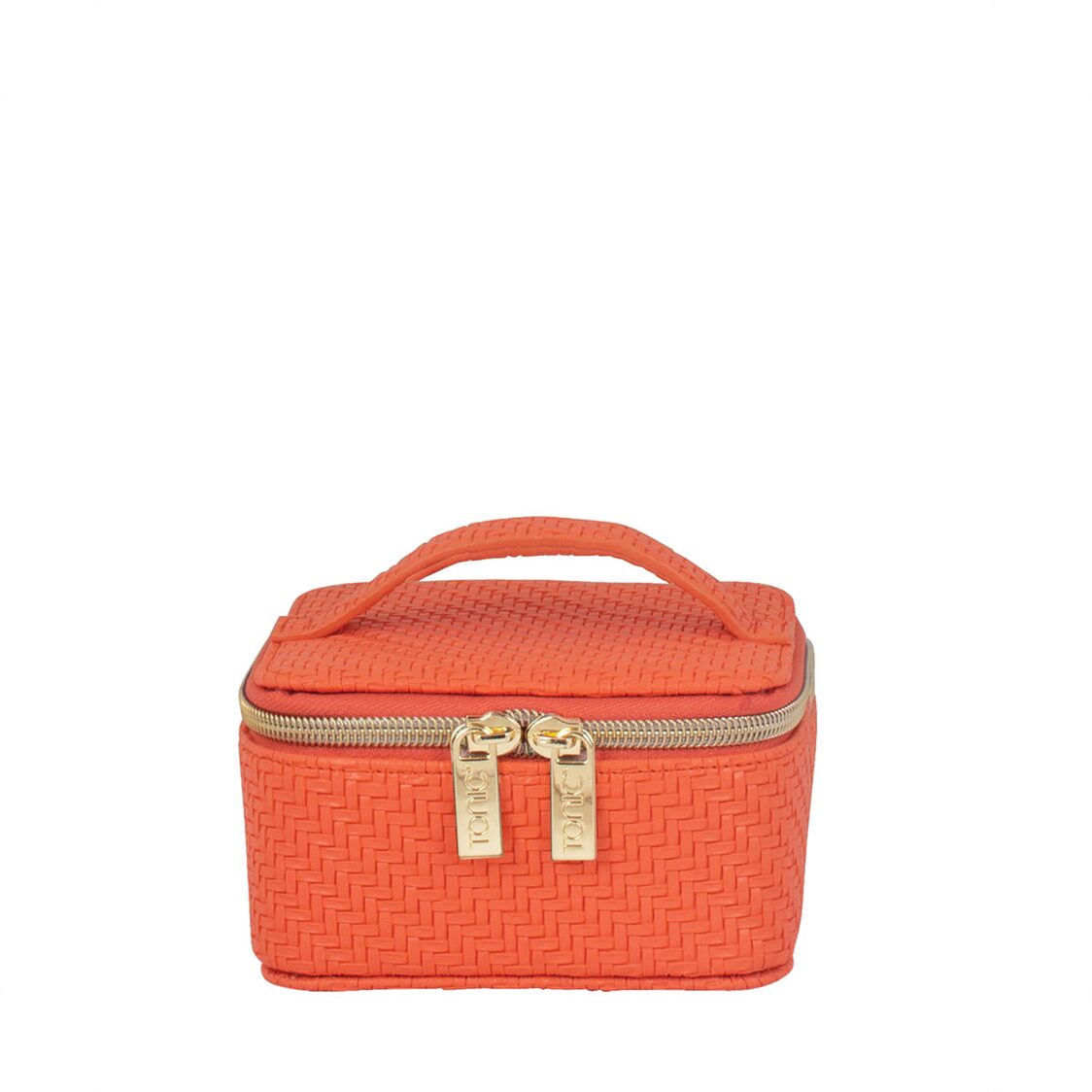 Tonic Herringbone Small Jewelery Cube In Tangerine 44019
