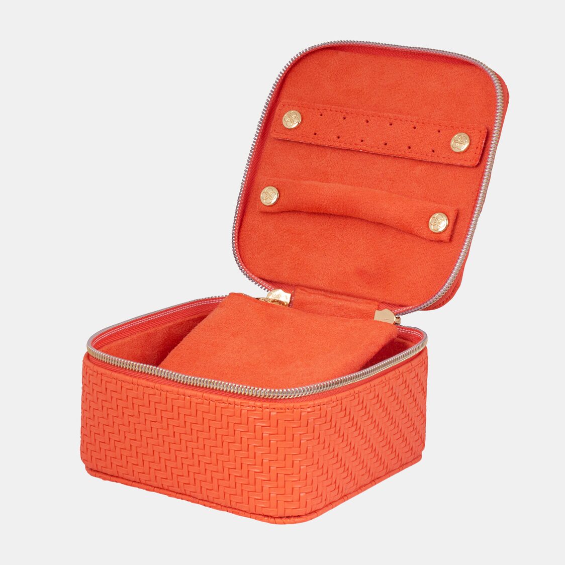 Tonic Herringbone Small Jewelery Cube In Tangerine 44019