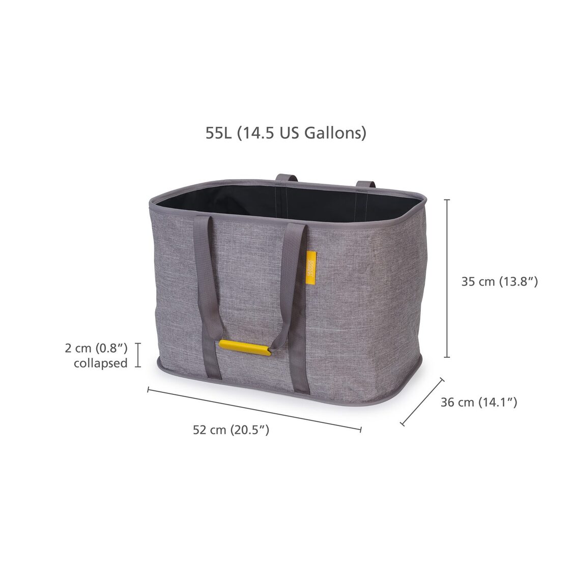 Joseph-Joseph Hold-All Max Grey Collapsible 55L Laundry Basket