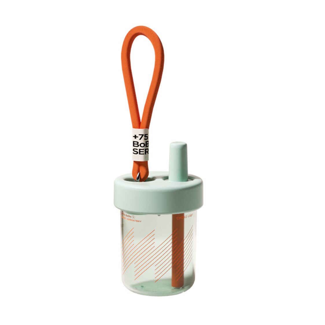 Chako Lab 450ml Bobo Straw Cup Round Green/Orange
