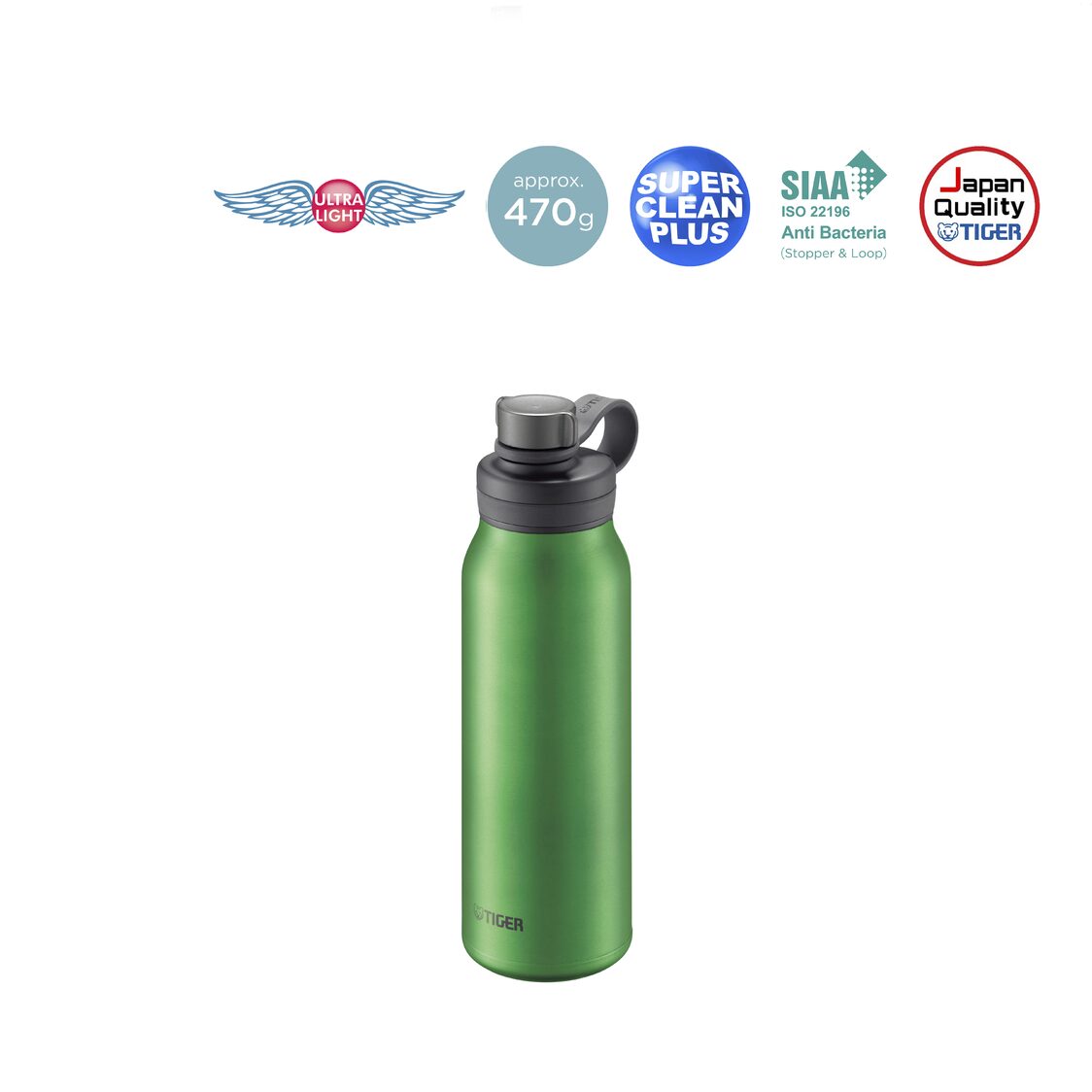 TIGER Anti-Bacterial Double Stainless Steel Carbonated Bottle - Emerald (MTA-T080 GE)