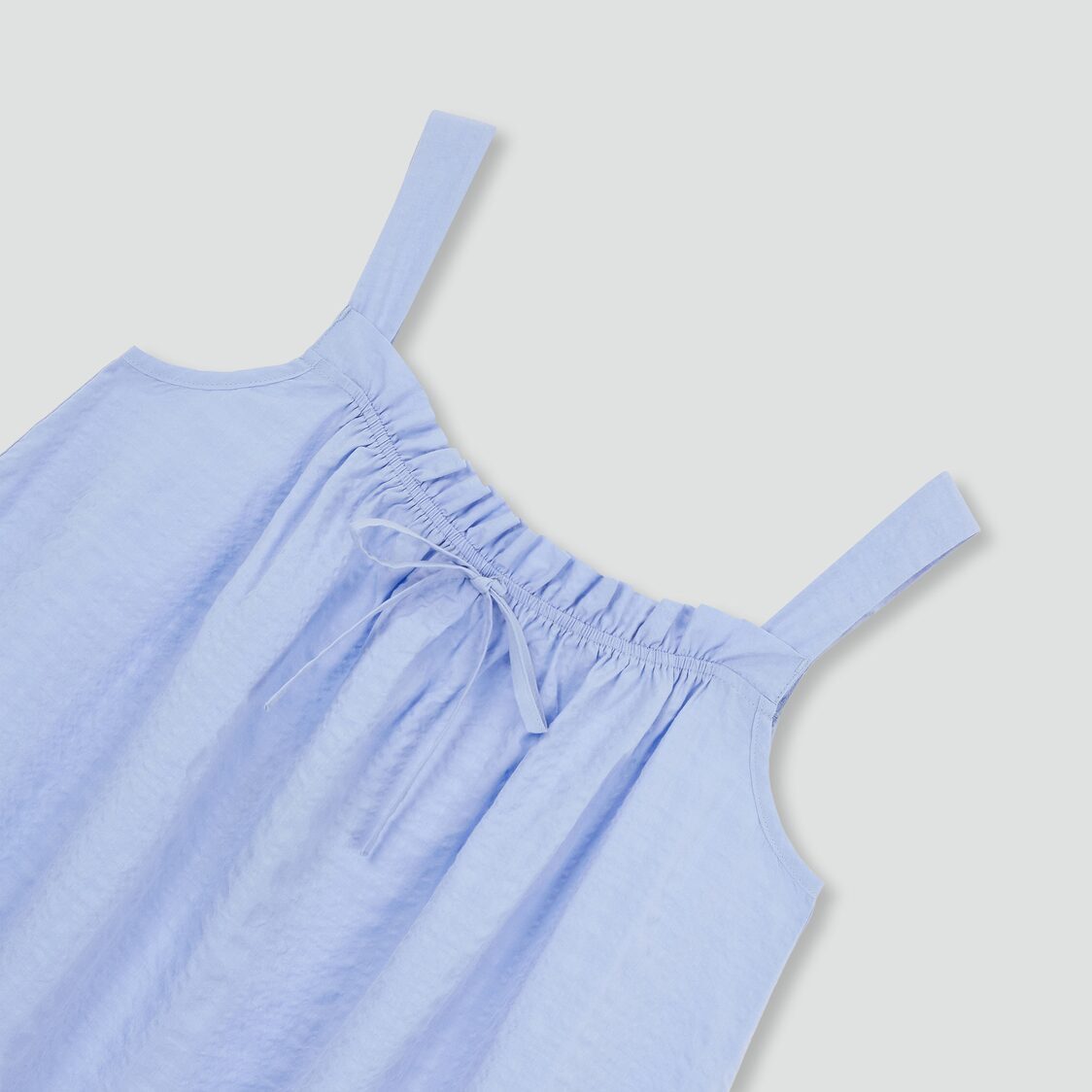 Jaju Women Cotton Rayon Seersucker Sleeveless Pajama Dress Sky Blue