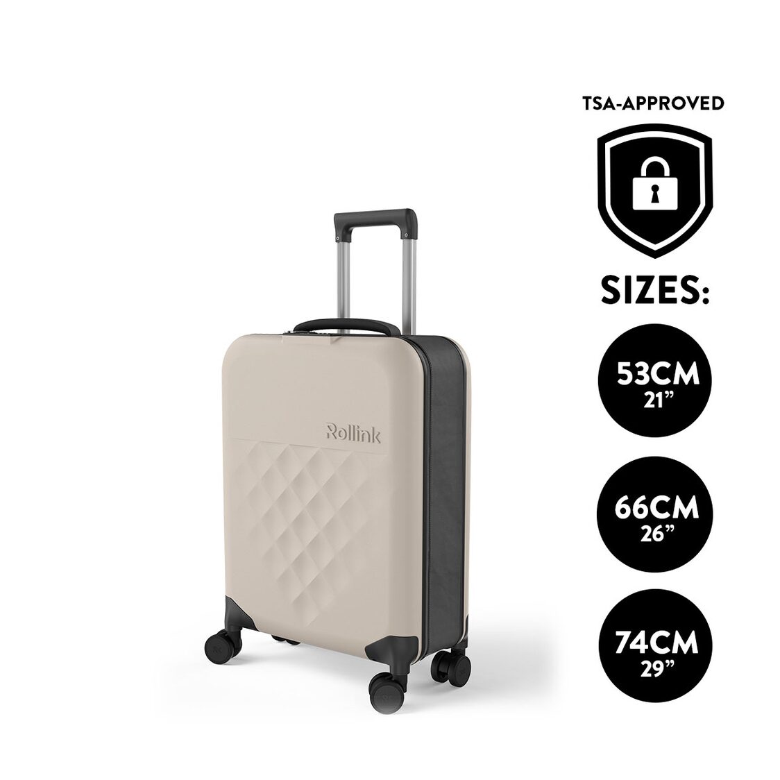 Rollink VEGA 360 Flex 4Wheel Spinner Luggage - Warm Grey