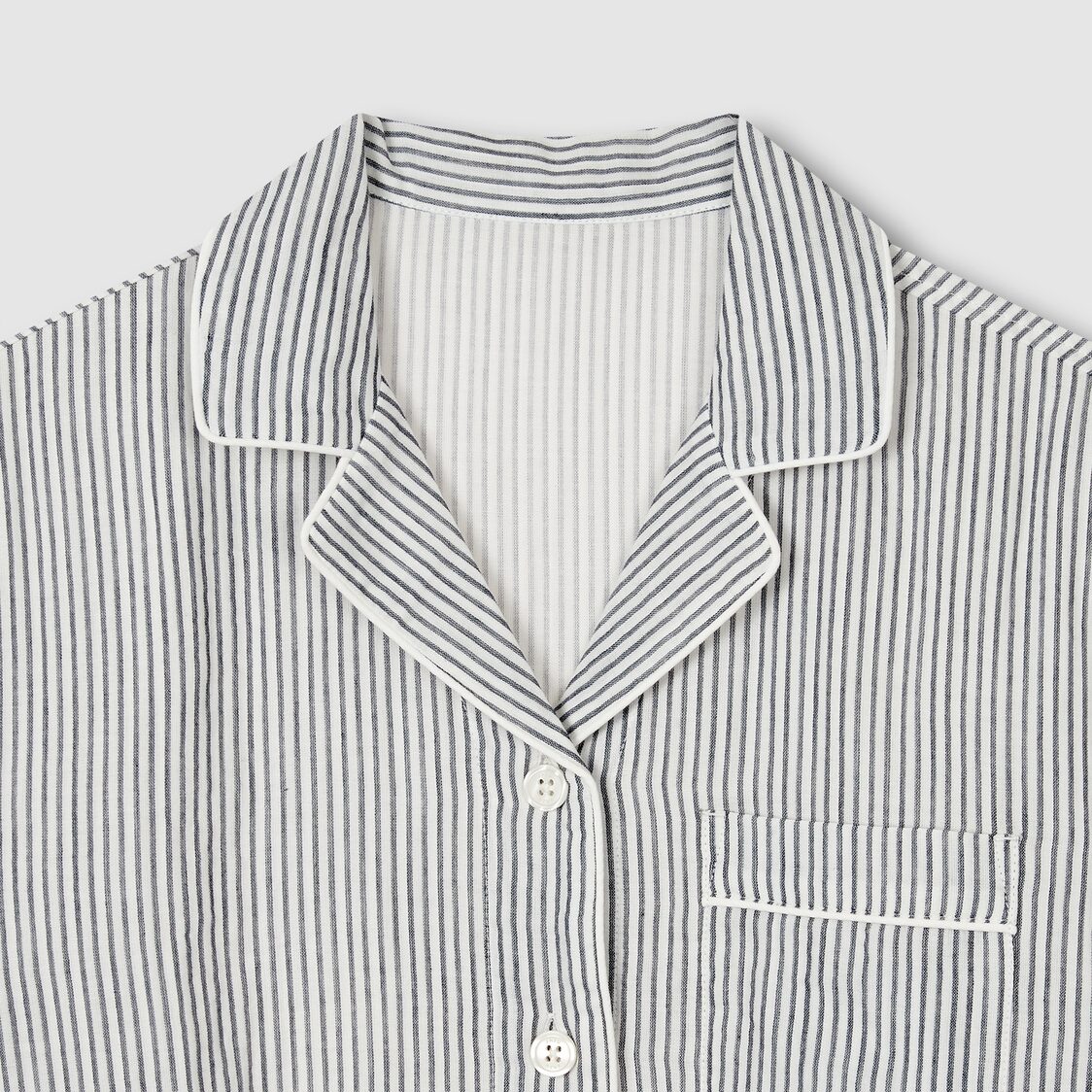 Jaju Women Summer Double Cotton Pajama Set Light Navy