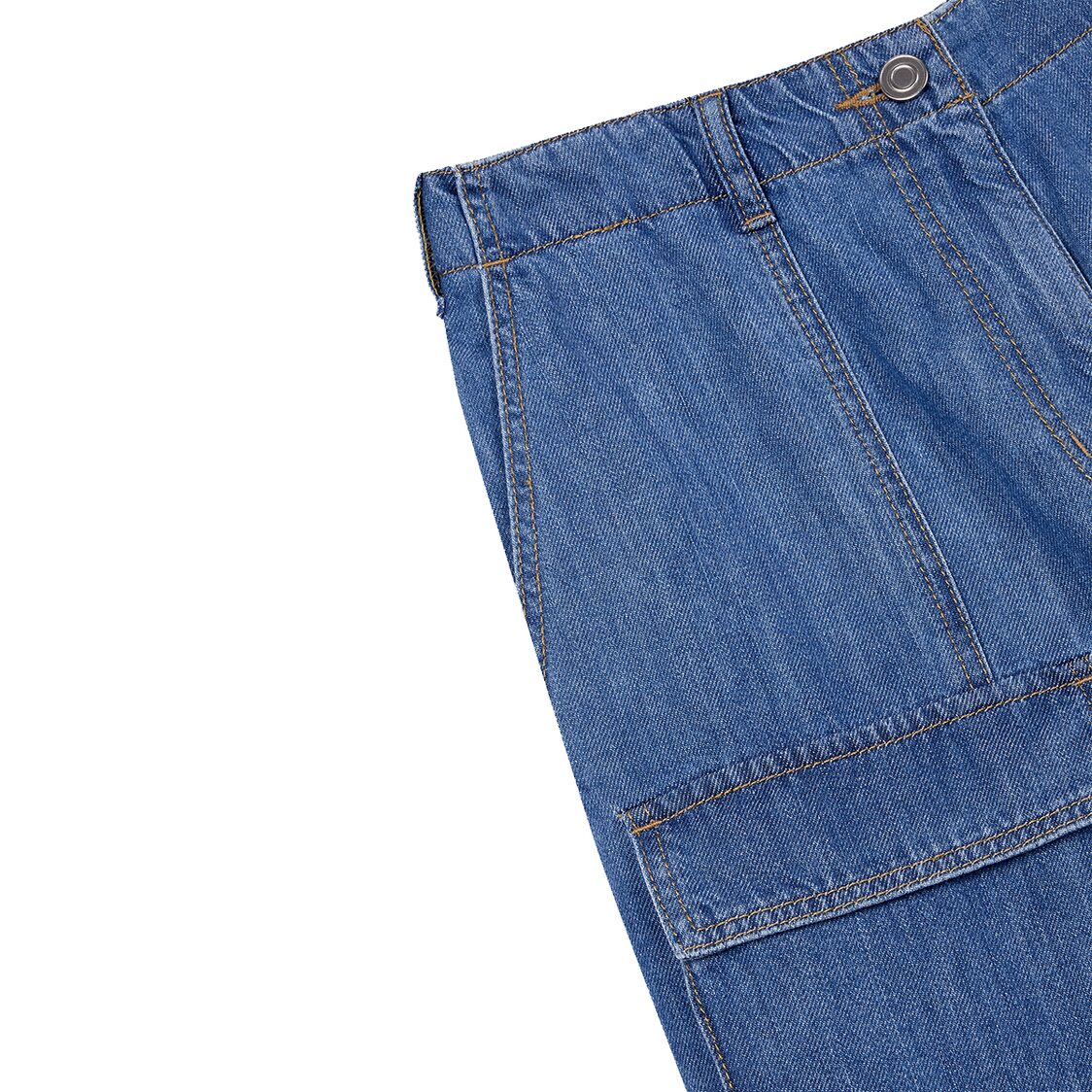 Studio Tomboy Front Cargo Denim Pants Blue