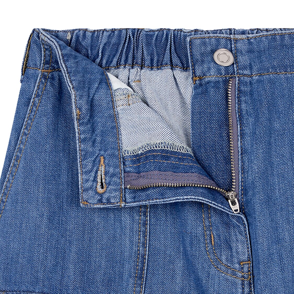 Studio Tomboy Front Cargo Denim Pants Blue