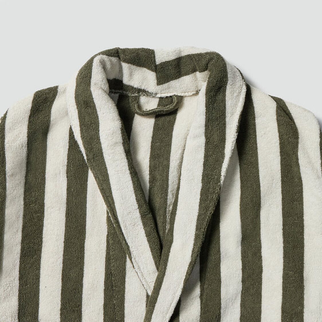 Jaju Stripe Terry Bathrobe Khaki
