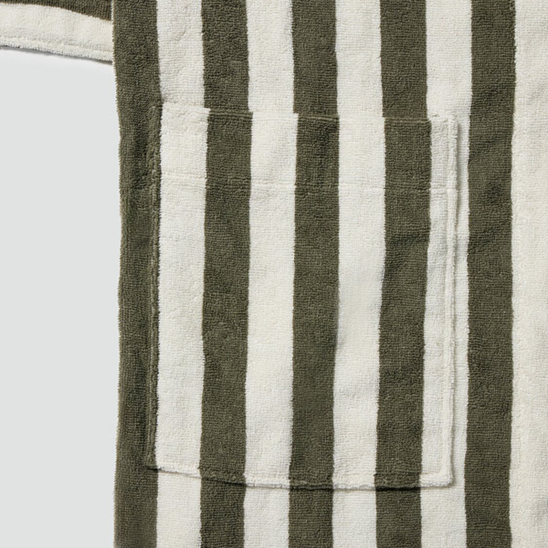 Jaju Stripe Terry Bathrobe Khaki