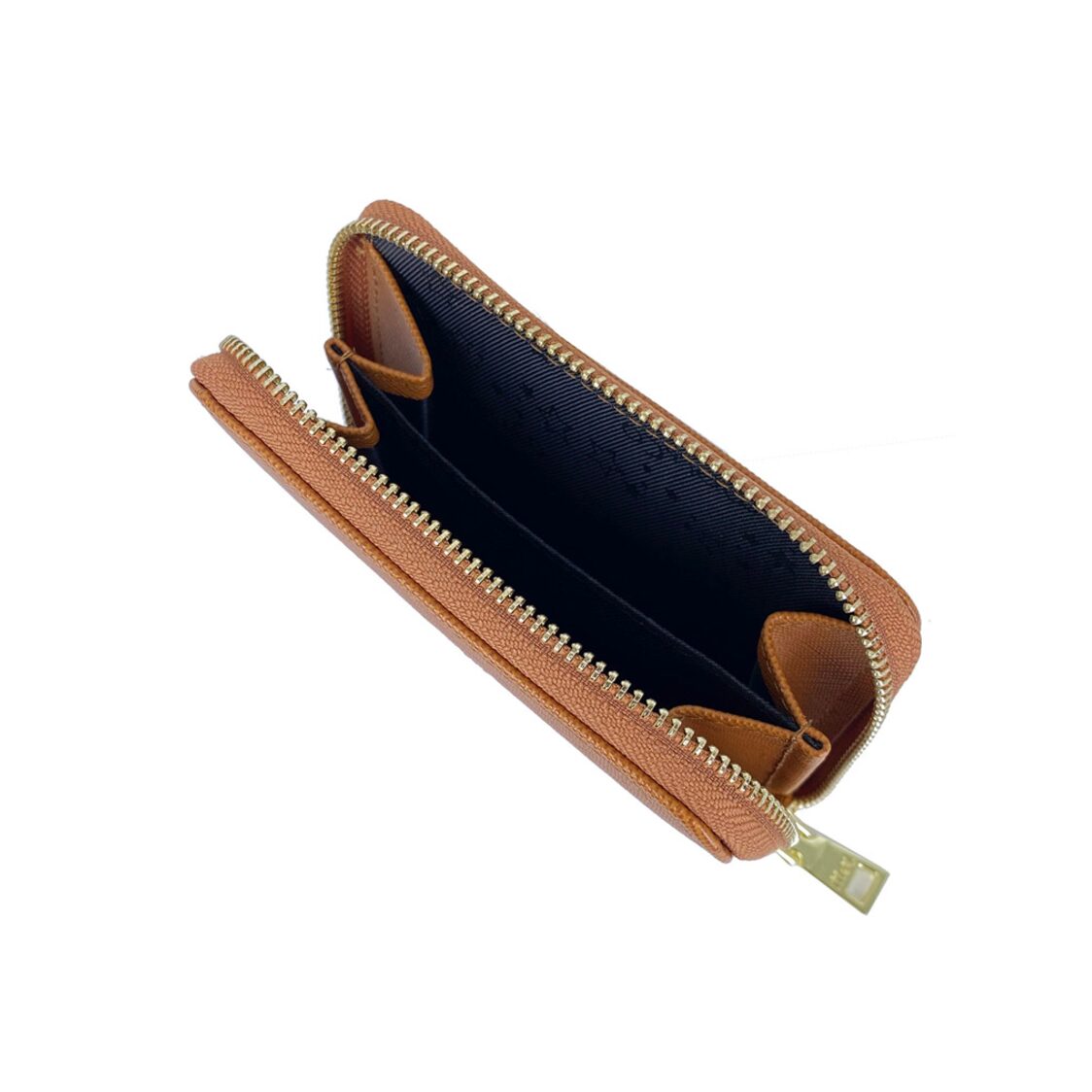 Mel&Co Saffiano-Effect Zip-Around Card Holder