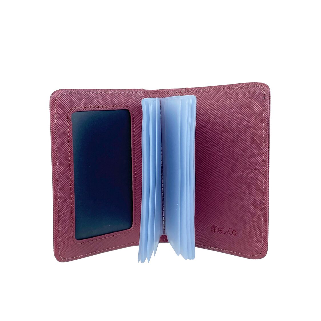 Mel&Co Saffiano Leatherette Bifold Card Holder