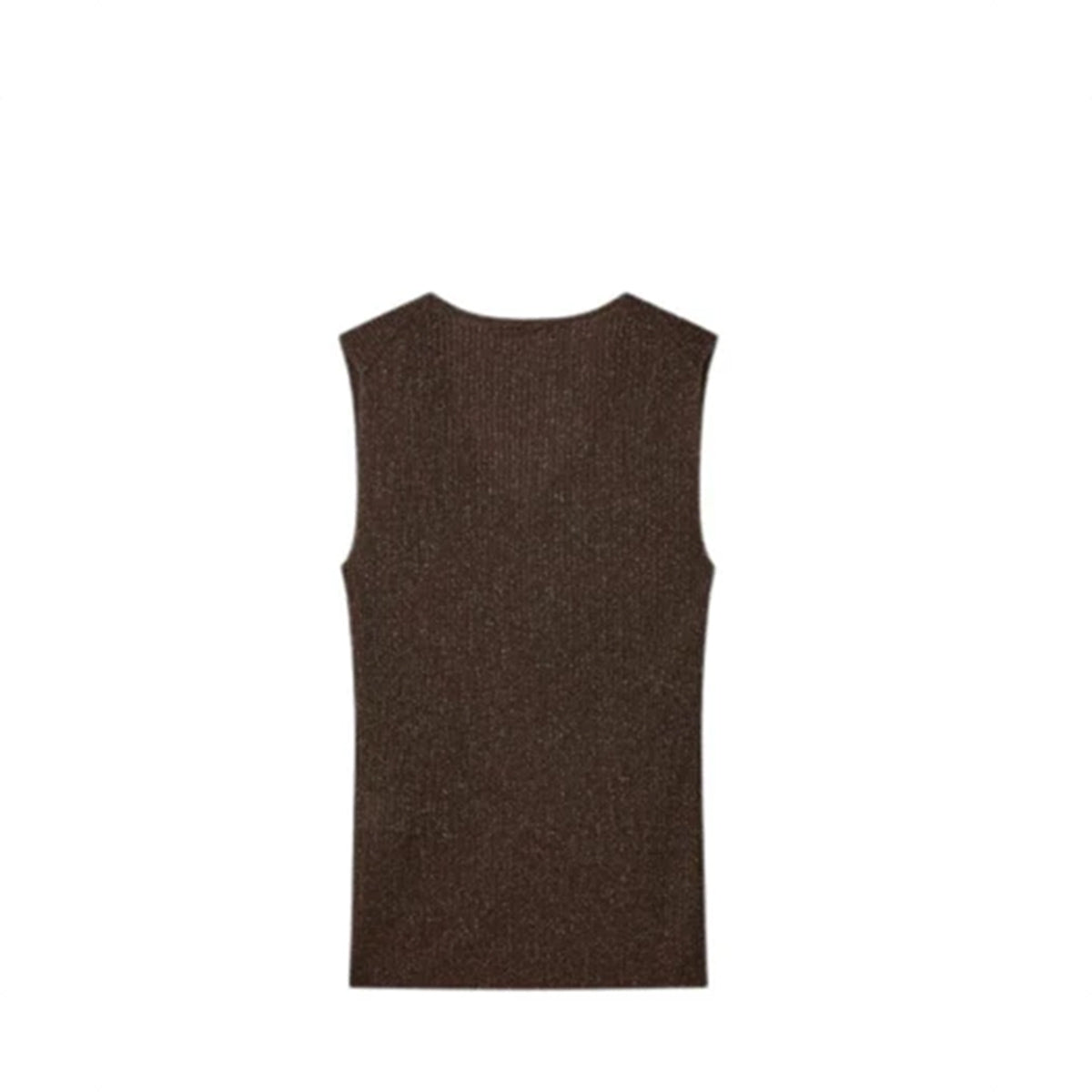 Voice Of Voices Metal V Neck Sleeveless Knit Top