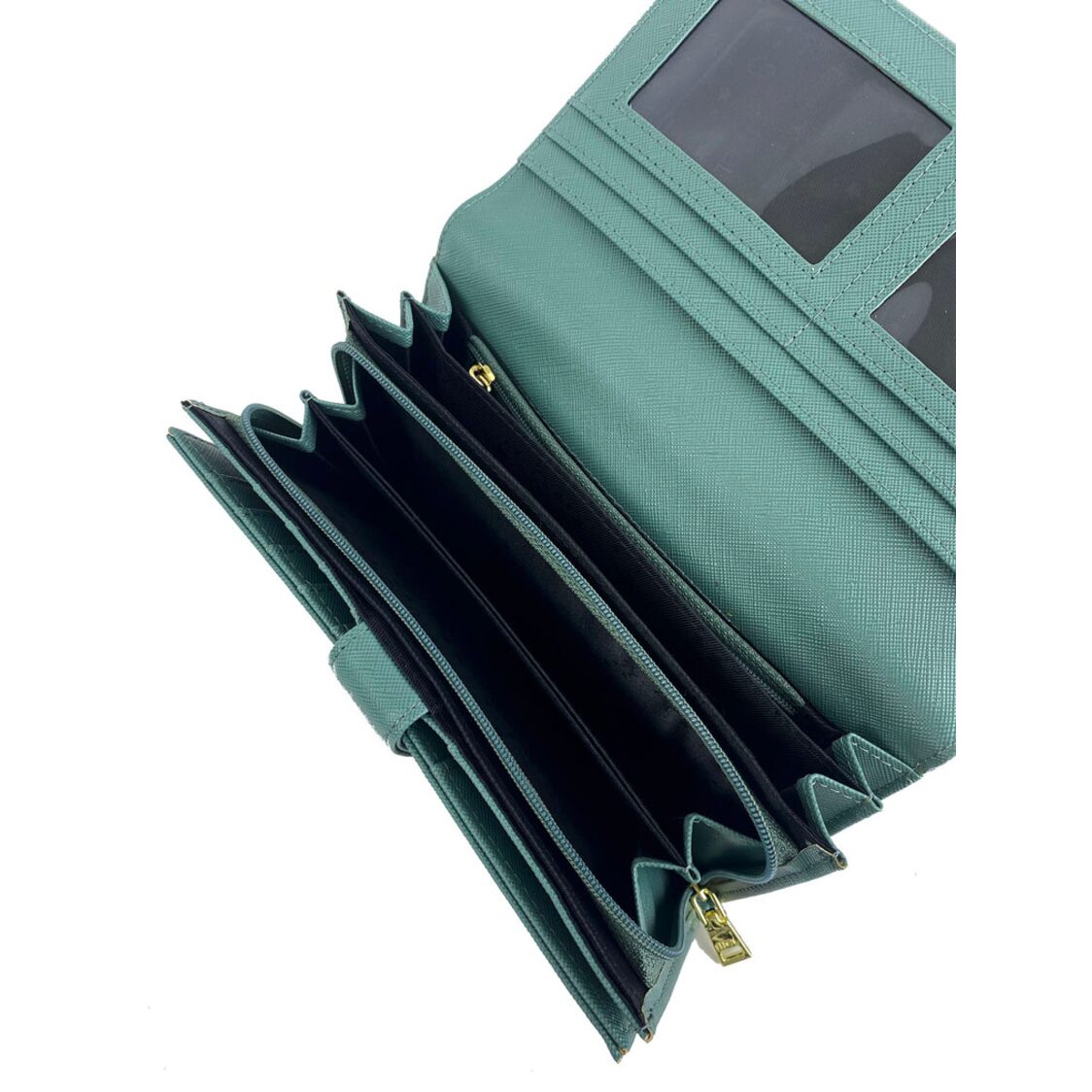 Mel&Co Saffiano Leatherette Tri-Fold Flap Large Wallet