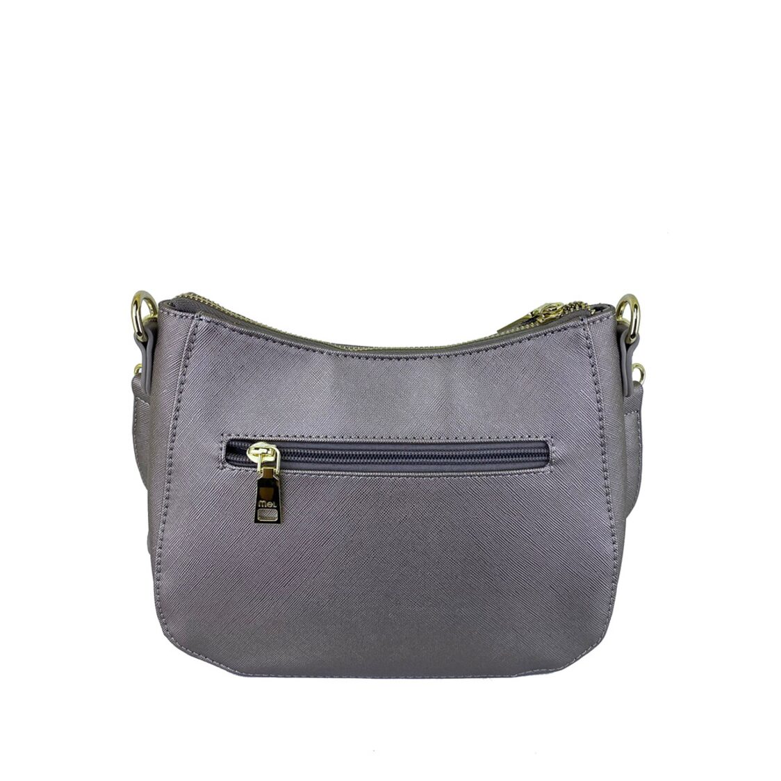 Mel&Co Saffiano-Effect Curve Top Sling Bag