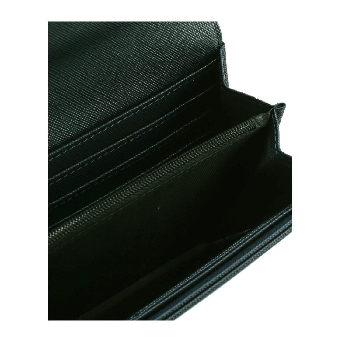 Mel&Co Saffiano-Effect Half Flap Long Wallet