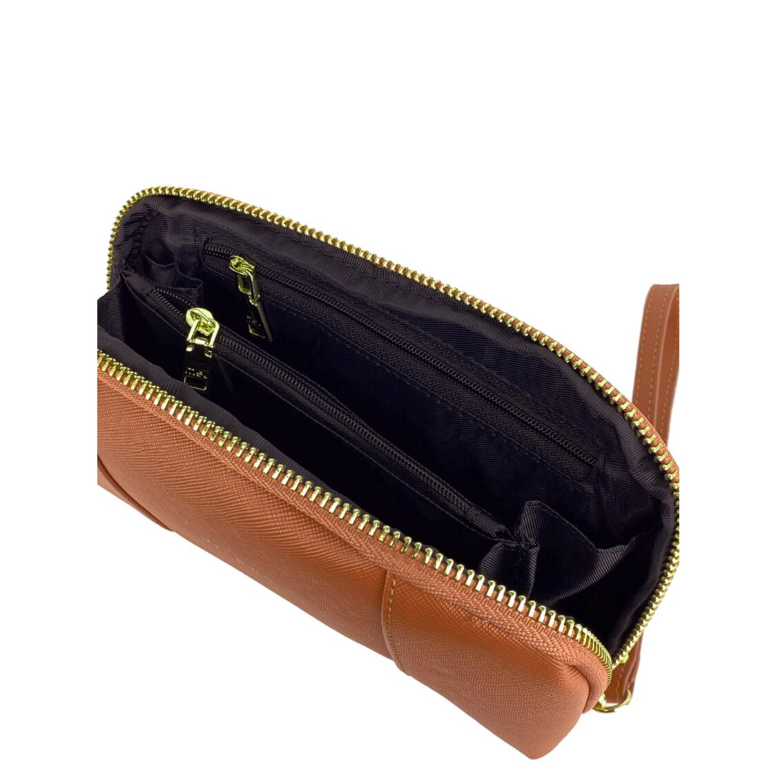 Mel&Co Saffiano-Effect Loop Handle Zip-Around Wristlet Pouch