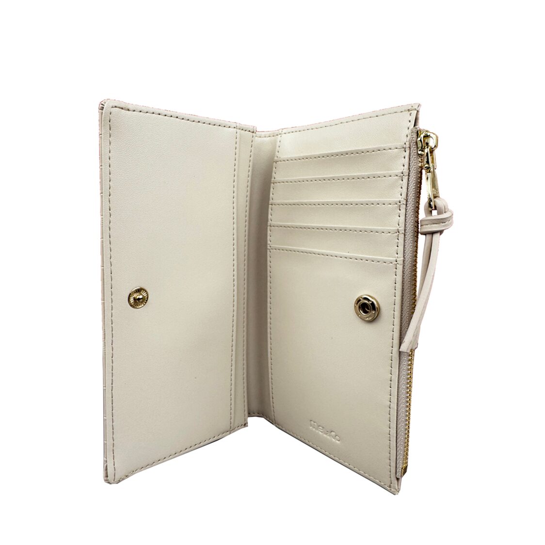 Mel&Co Croco Bi-Fold Snap Long Wallet