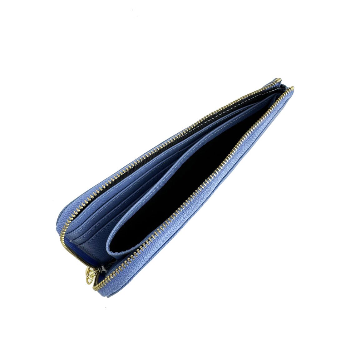 Mel&Co Saffiano-Effect L-Zip Wristlet Pouch Blue