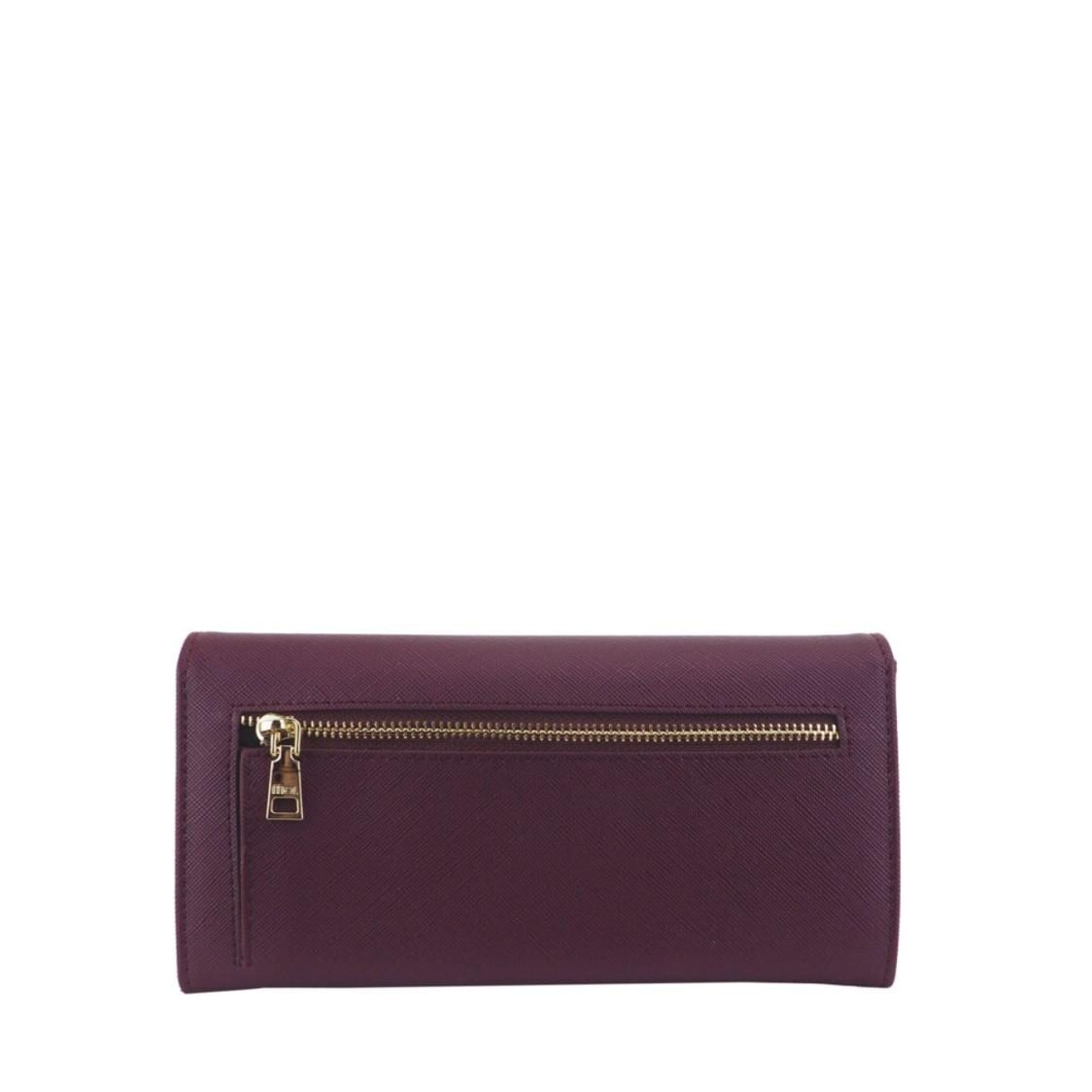 Mel&Co Saffiano-Effect Half Flap Long Wallet