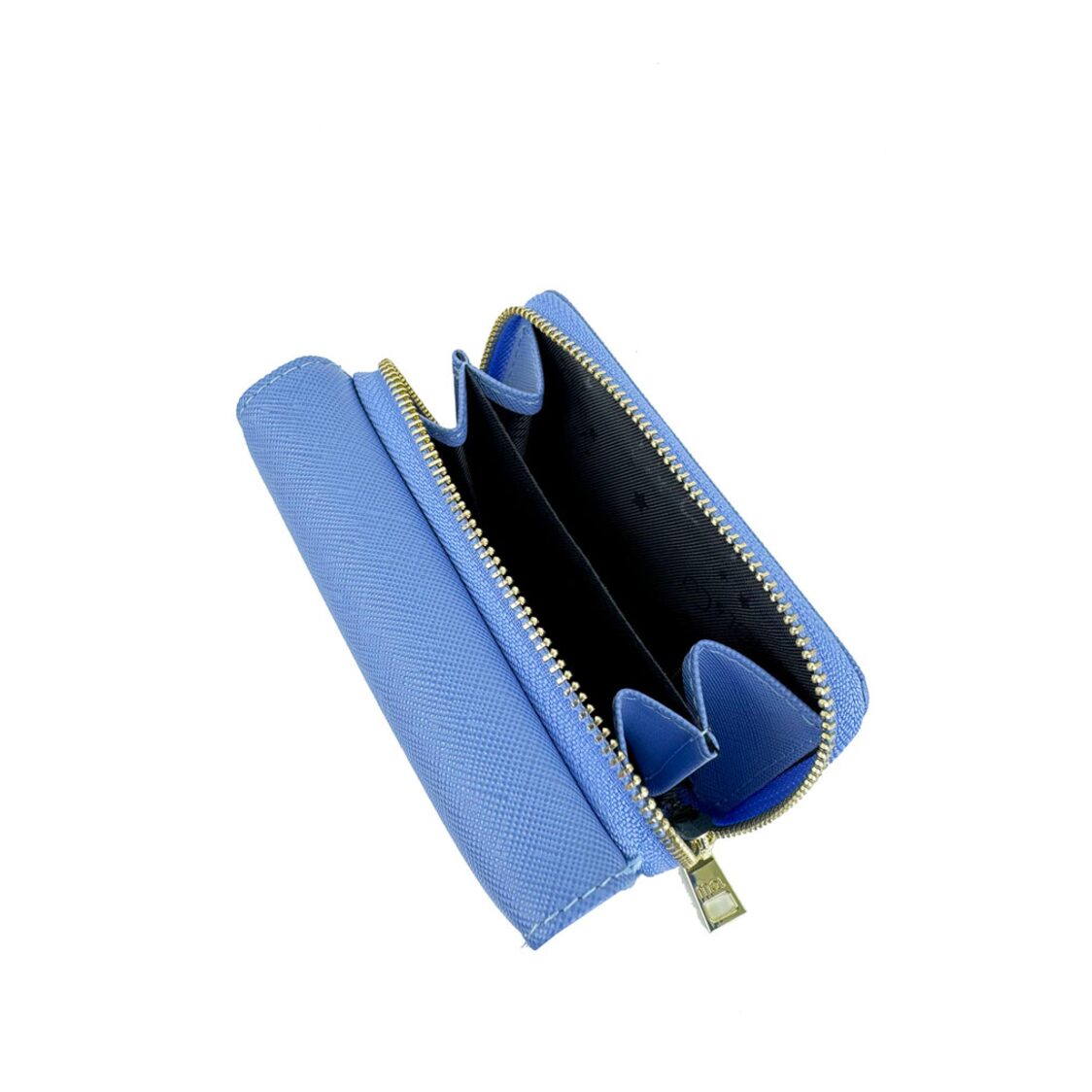 Mel&Co Saffiano-Effect Compact Tri-Fold Wallet