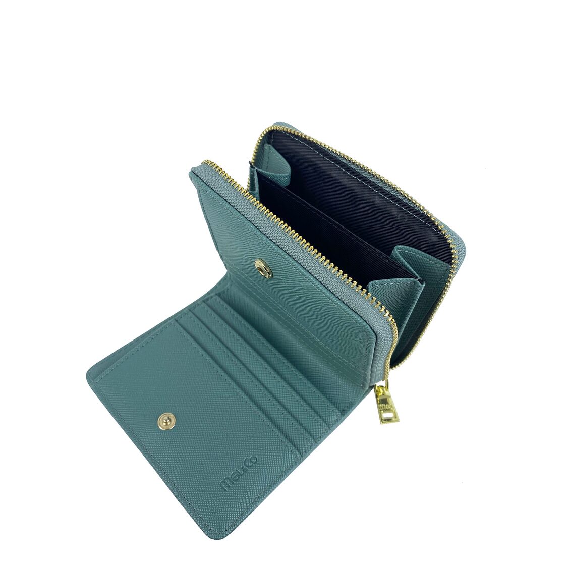 Mel&Co Saffiano Leatherette Snap Wallet With Zip-Around Compartment