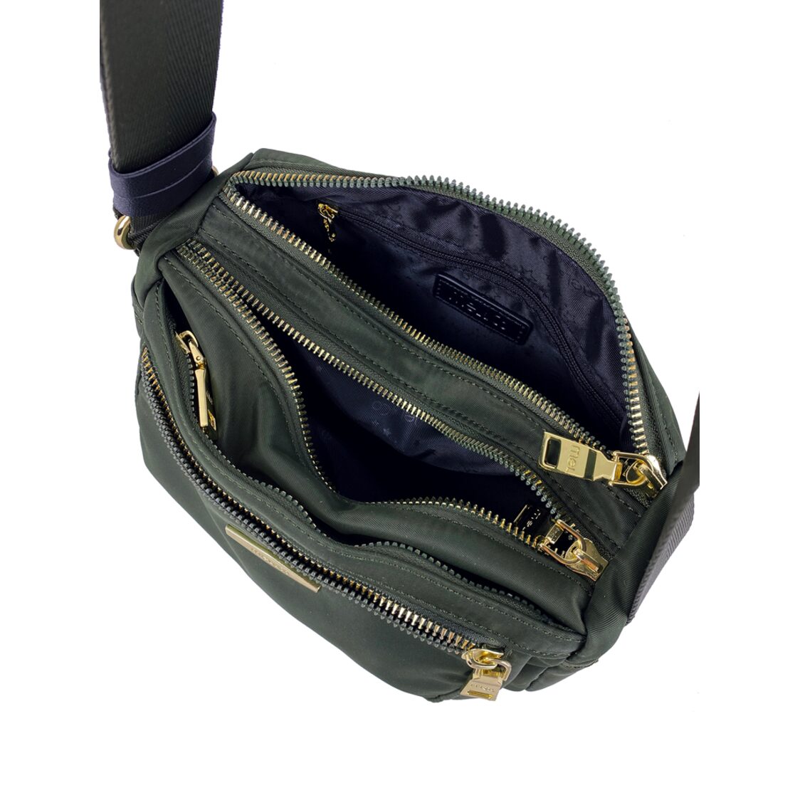 Mel&Co Nylon Double-Zip Sling Bag