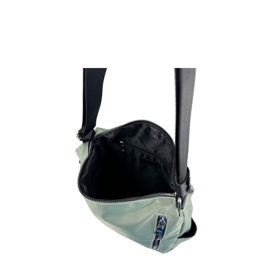 Mel&Co Nylon Shoulder Sling Bag With Twin Zipper Pockets