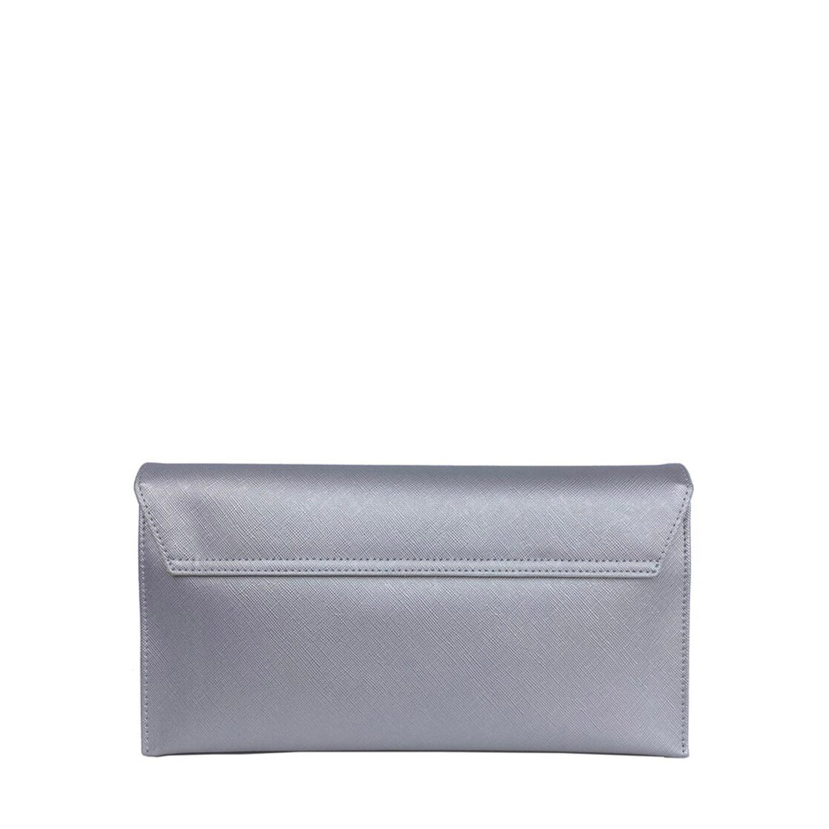Mel&Co Saffiano Leatherette Envelope Clutch with Chain