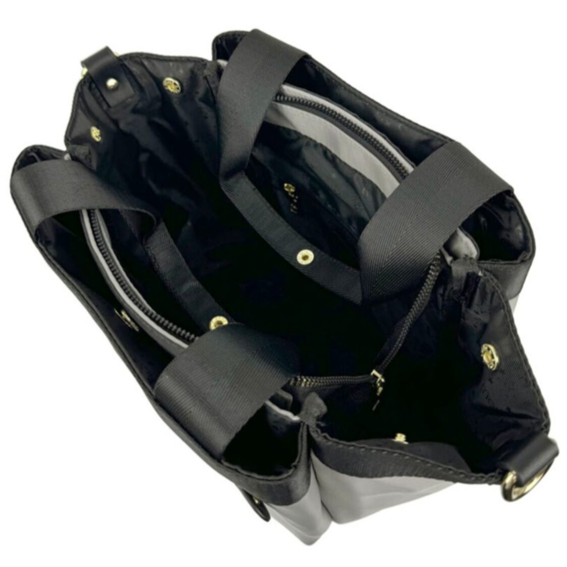 Mel&Co Nylon Satchel Top Handle With Font Zip Pocket