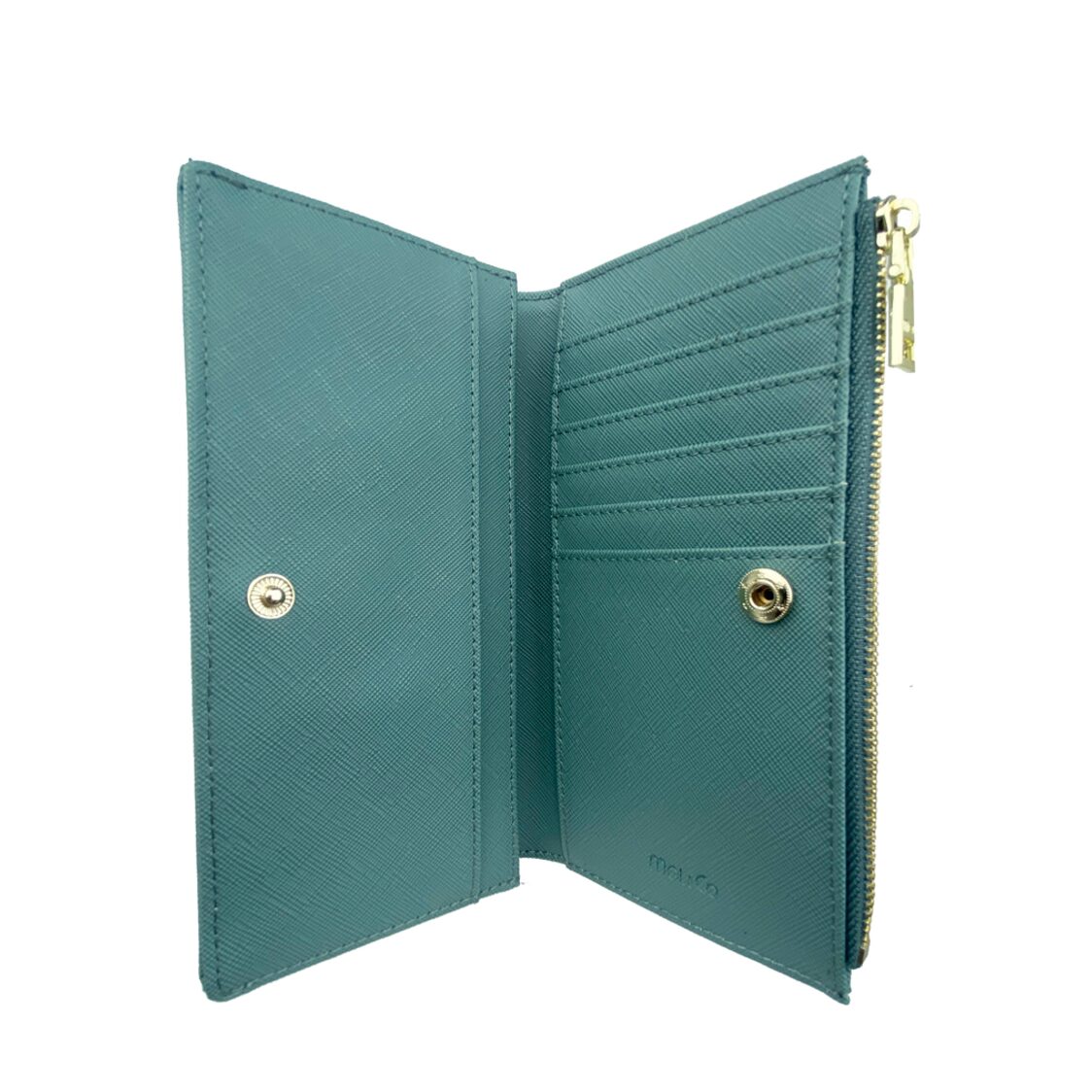 Mel&Co Saffiano Leatherette Bi-Fold Snap Long Wallet
