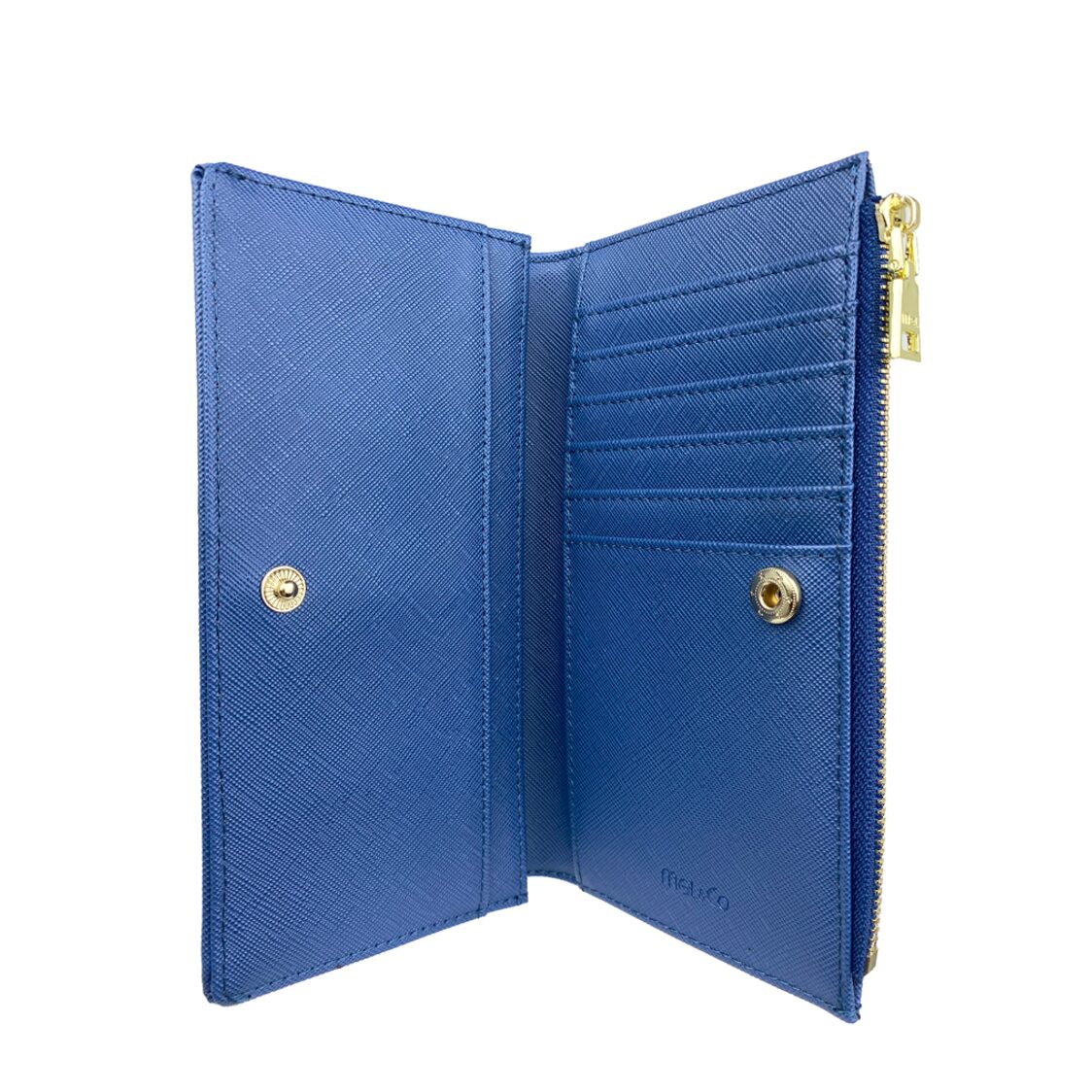 Mel&Co Saffiano Leatherette Bi-Fold Snap Long Wallet