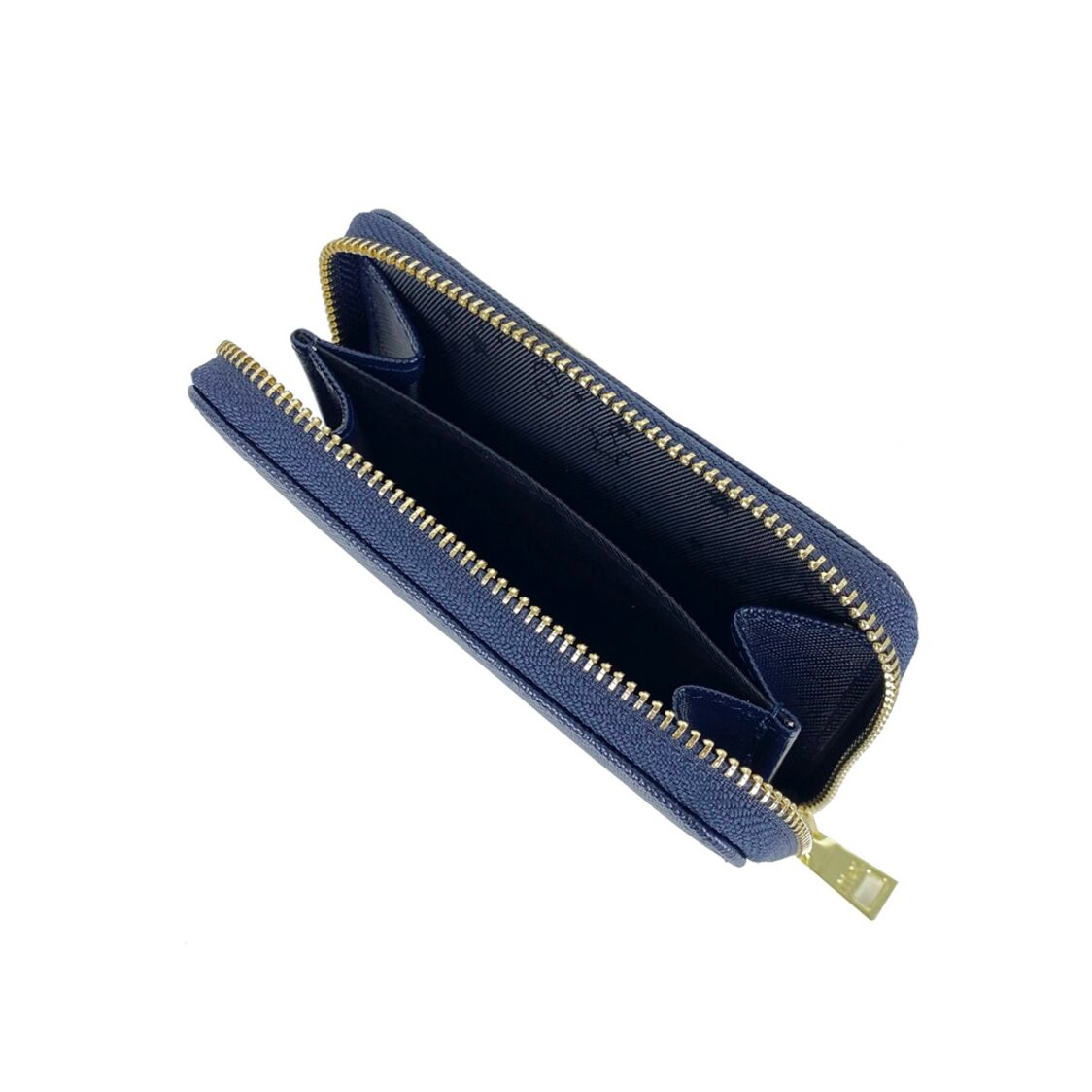 Mel&Co Saffiano-Effect Zip-Around Card Holder