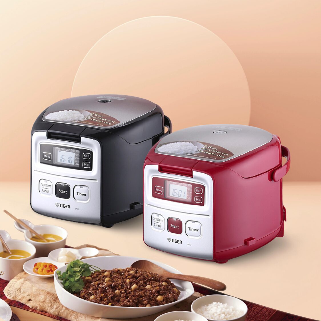 TIGER 3 Cups Multi-Function Rice Cooker 0.55L - Cool Black (JAI-G55S KW)