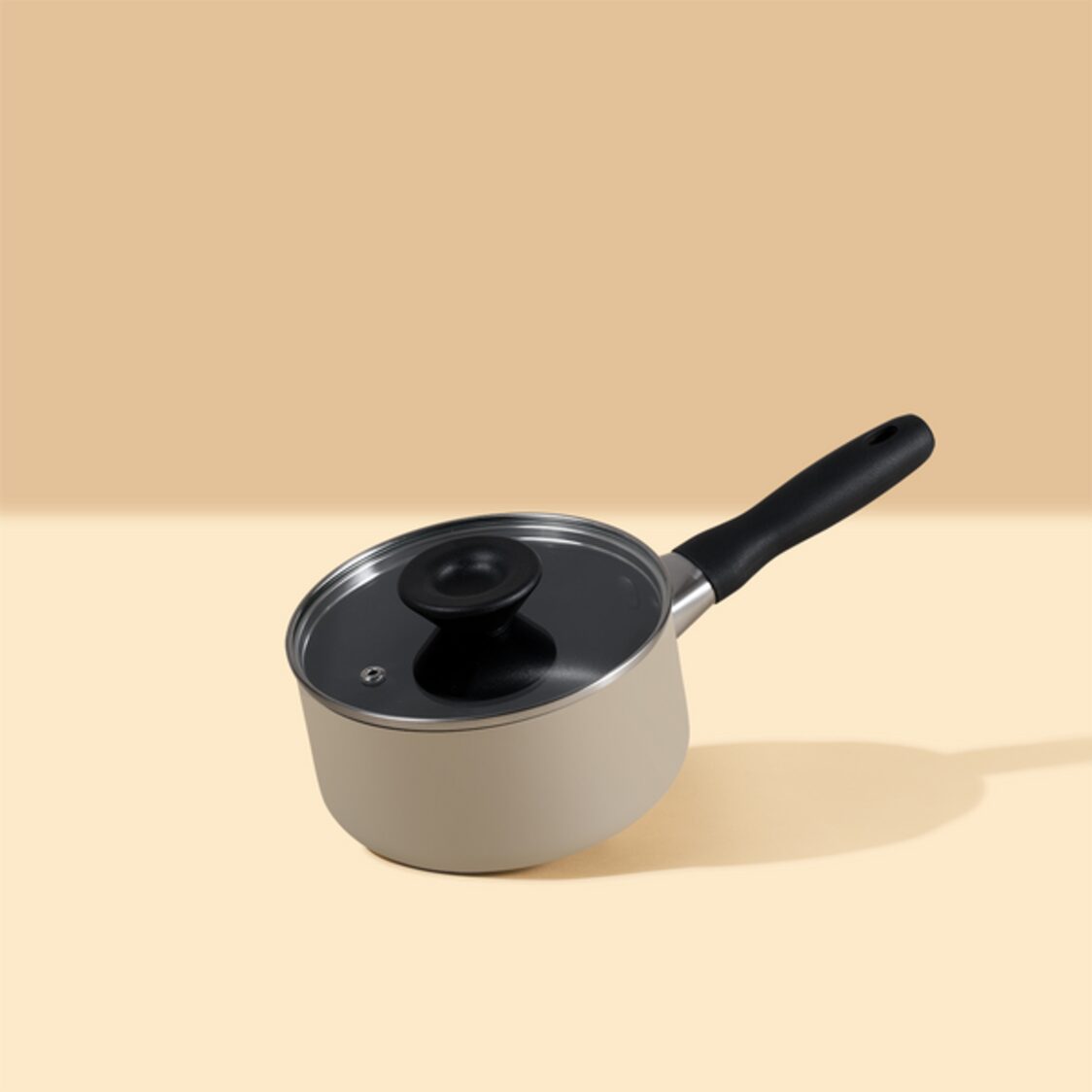 Meyer Bauhaus Nonstick Warm Grey Covered Saucepan