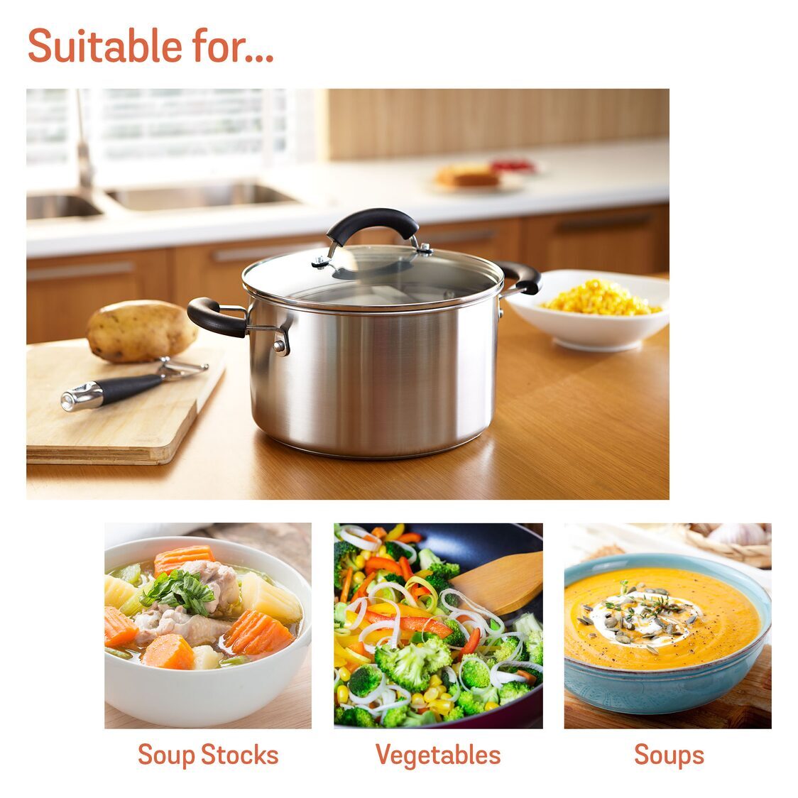 Meyer Centennial Stainless Steel 24cm | 6.2L Covered Stockpot (Induction) 72044
