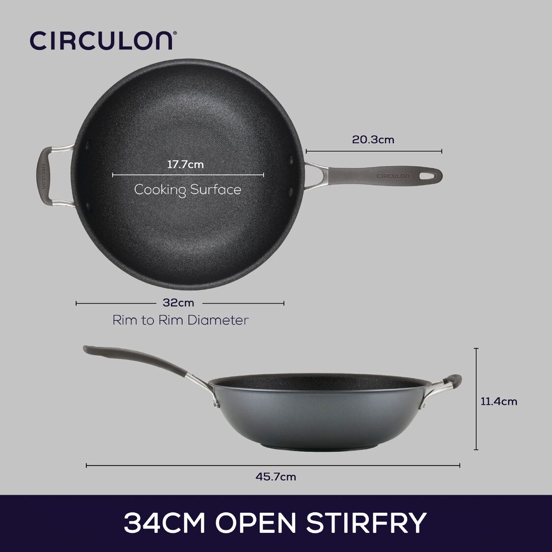 Circulon ScratchDefense A1 34cm Stirfry Pan with Helping Handle