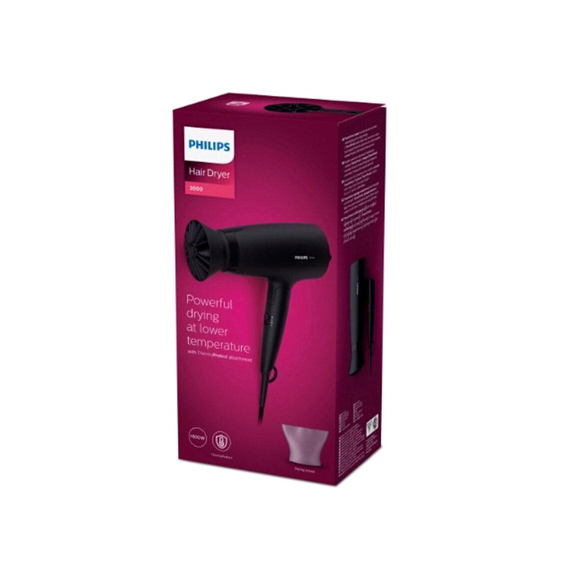 Philips 3000 Series Hair Dryer 1600W, Black (BHD308/13)