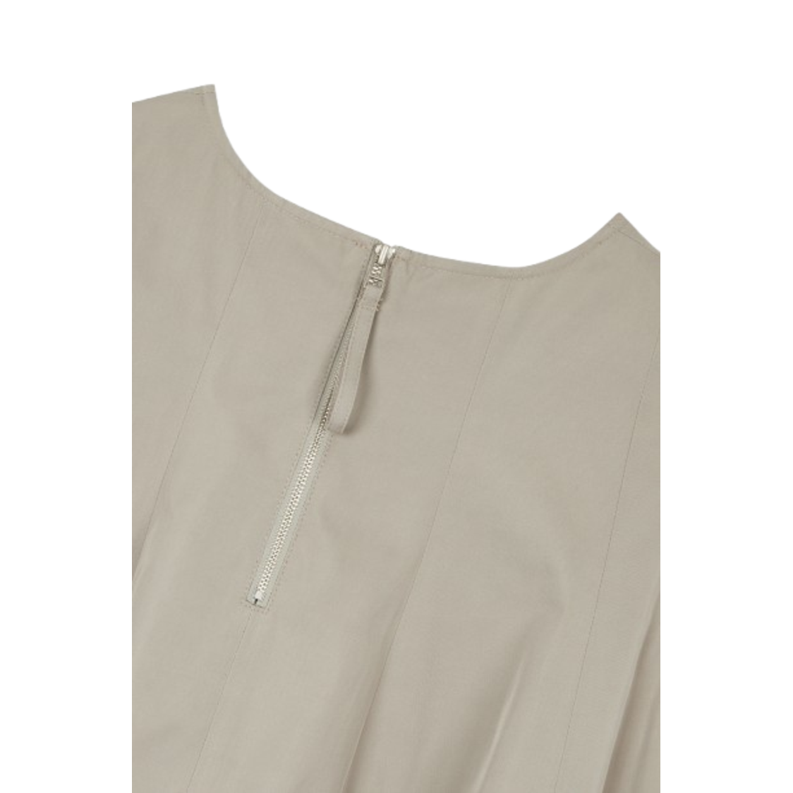 Studio Tomboy Detachable Collar A-Line Flared Blouse Khaki Beige