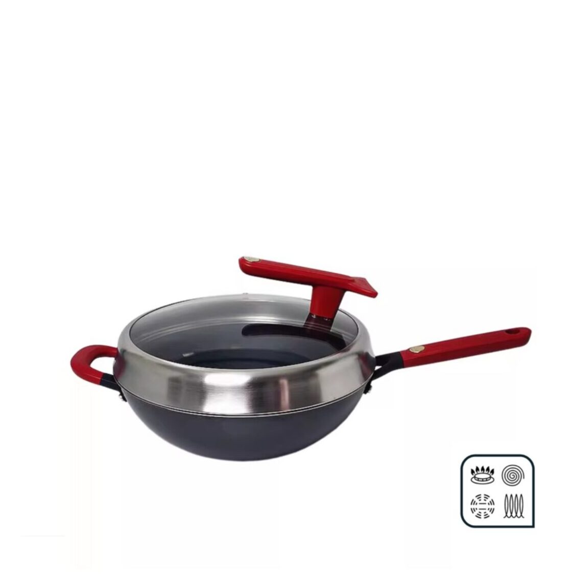 ASD Ti-Fusion 34cm Nitrided Iron Skillet Wok (CF34T2Q)